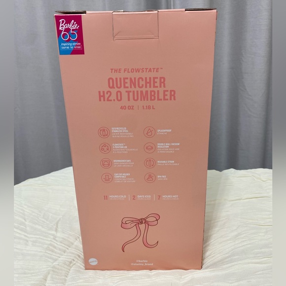 NEW Stanley x Barbie Just Peachy Barbie 80S PEACHES ’N CREAM QUENCHER 40 OZ - Picture 5 of 15